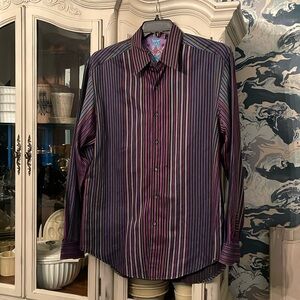 Robert Graham long sleeved Striped Button Down Shirt L